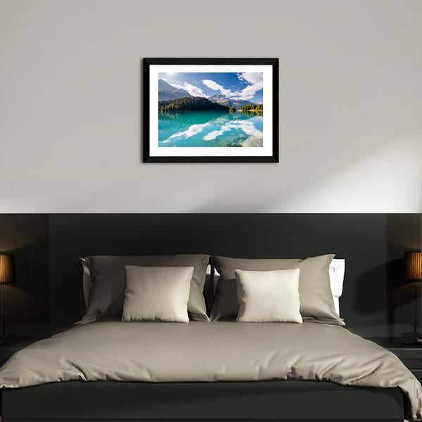 Silvaplana Lake Canvas Wall Art-3 Horizontal-Gallery Wrap-25" x 16"-Tiaracle