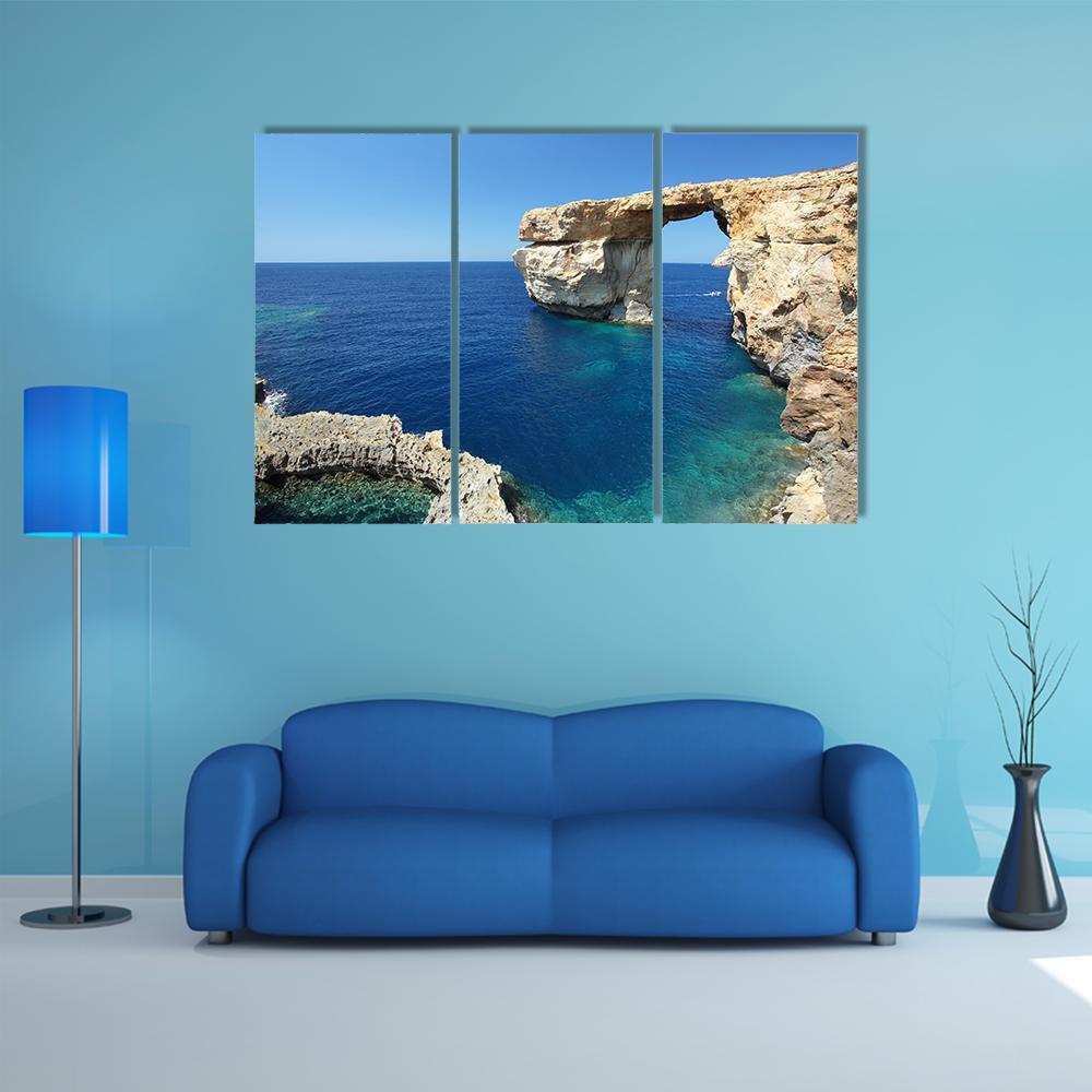 Azure Window Canvas Wall Art-1 Piece-Gallery Wrap-48" x 32"-Tiaracle