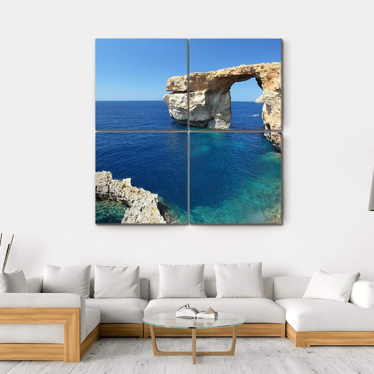 Azure Window Canvas Wall Art-4 Square-Gallery Wrap-17" x 17"-Tiaracle