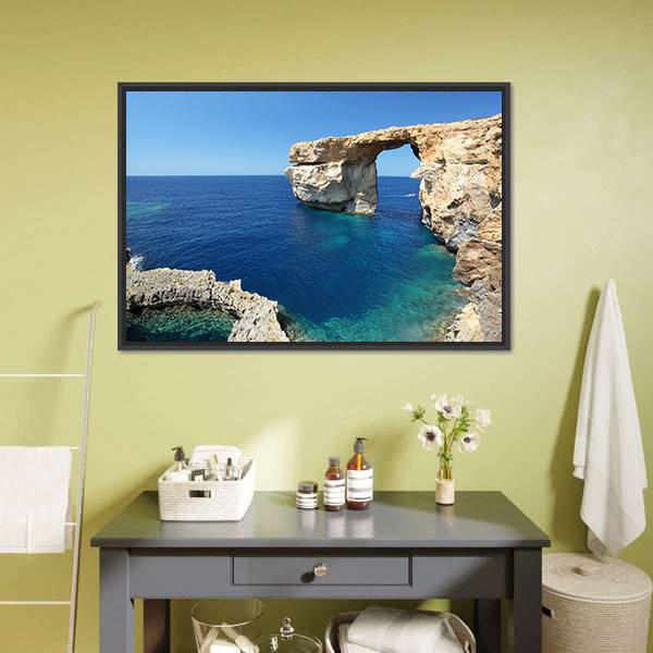 Azure Window Canvas Wall Art-1 Piece-Floating Frame-24" x 16"-Tiaracle