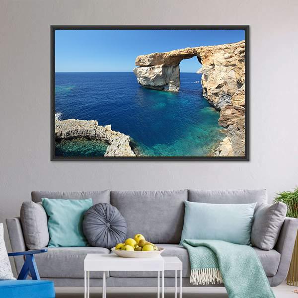 Azure Window Canvas Wall Art-3 Horizontal-Gallery Wrap-25" x 16"-Tiaracle