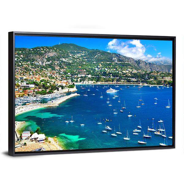 Azzure Coast Of France Canvas Wall Art-5 Horizontal-Gallery Wrap-22" x 12"-Tiaracle