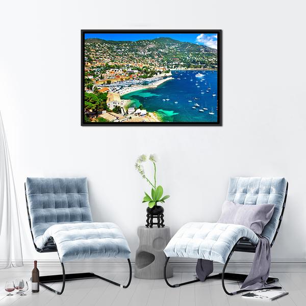 Azzure Coast Of France Canvas Wall Art-5 Horizontal-Gallery Wrap-22" x 12"-Tiaracle