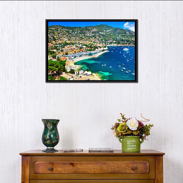 Azzure Coast Of France Canvas Wall Art-5 Horizontal-Gallery Wrap-22" x 12"-Tiaracle