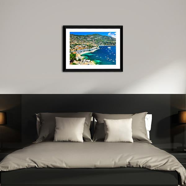 Azzure Coast Of France Canvas Wall Art-5 Horizontal-Gallery Wrap-22" x 12"-Tiaracle