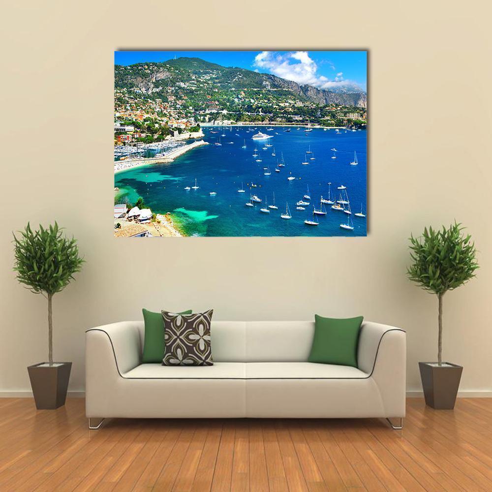 Azzure Coast Of France Canvas Wall Art-5 Horizontal-Gallery Wrap-22" x 12"-Tiaracle