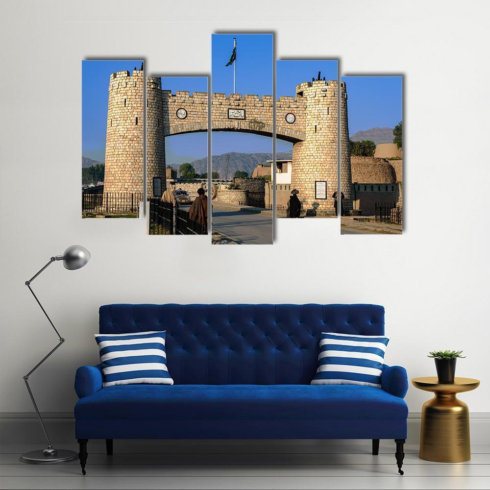 Bab-e-Khyber In Peshawar Pakistan Canvas Wall Art-5 Pop-Gallery Wrap-47" x 32"-Tiaracle