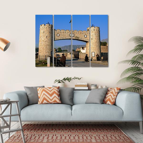 Bab-e-Khyber Peshawar Pakistan Canvas Wall Art-4 Horizontal-Gallery Wrap-34" x 24"-Tiaracle