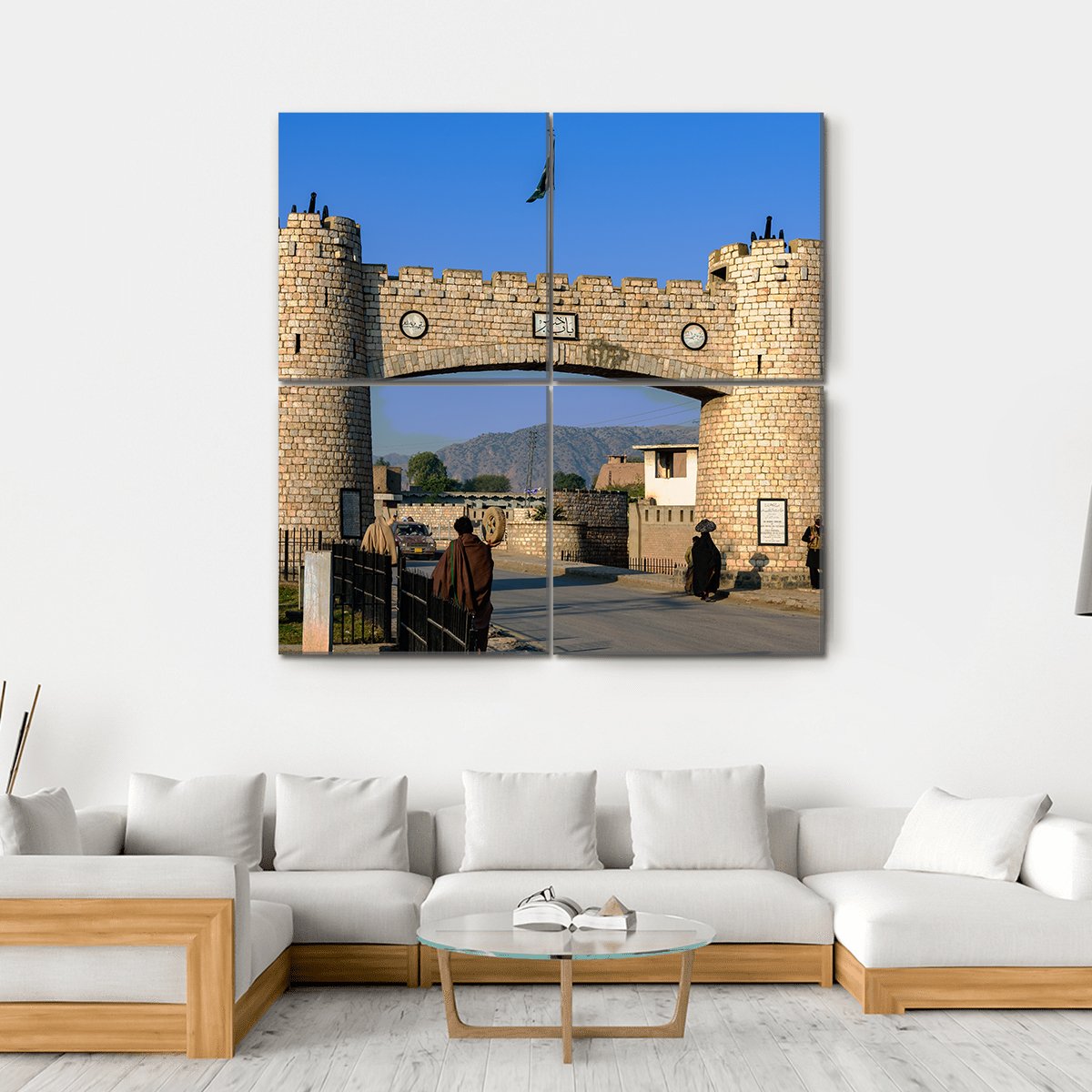 Bab-e-Khyber Peshawar Pakistan Canvas Wall Art-4 Square-Gallery Wrap-17" x 17"-Tiaracle