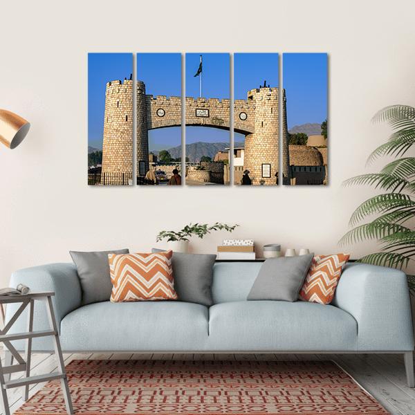 Bab-e-Khyber Peshawar Pakistan Canvas Wall Art-5 Horizontal-Gallery Wrap-22" x 12"-Tiaracle