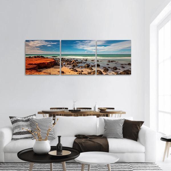 Red Dirt At Baby Beach Panoramic Canvas Wall Art-3 Piece-25" x 08"-Tiaracle