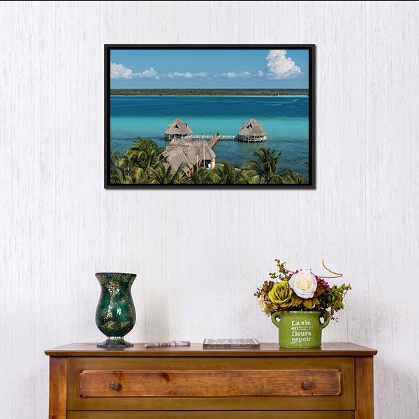 Bacalar Lagoon Canvas Wall Art-1 Piece-Floating Frame-24" x 16"-Tiaracle