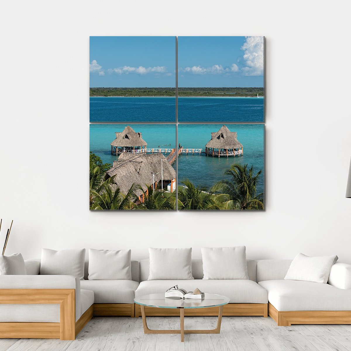 Bacalar Lagoon Canvas Wall Art-4 Square-Gallery Wrap-17" x 17"-Tiaracle