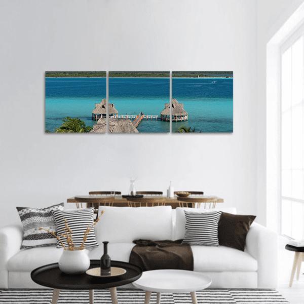 Bacalar Lagoon Panoramic Canvas Wall Art-3 Piece-25" x 08"-Tiaracle