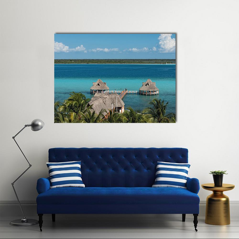 Bacalar Lagoon Canvas Wall Art-1 Piece-Gallery Wrap-48" x 32"-Tiaracle