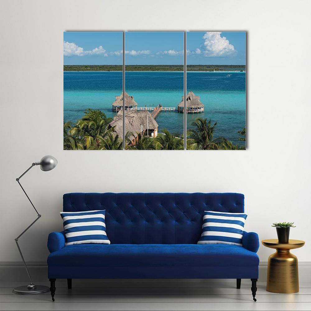 Bacalar Lagoon Canvas Wall Art-3 Horizontal-Gallery Wrap-37" x 24"-Tiaracle