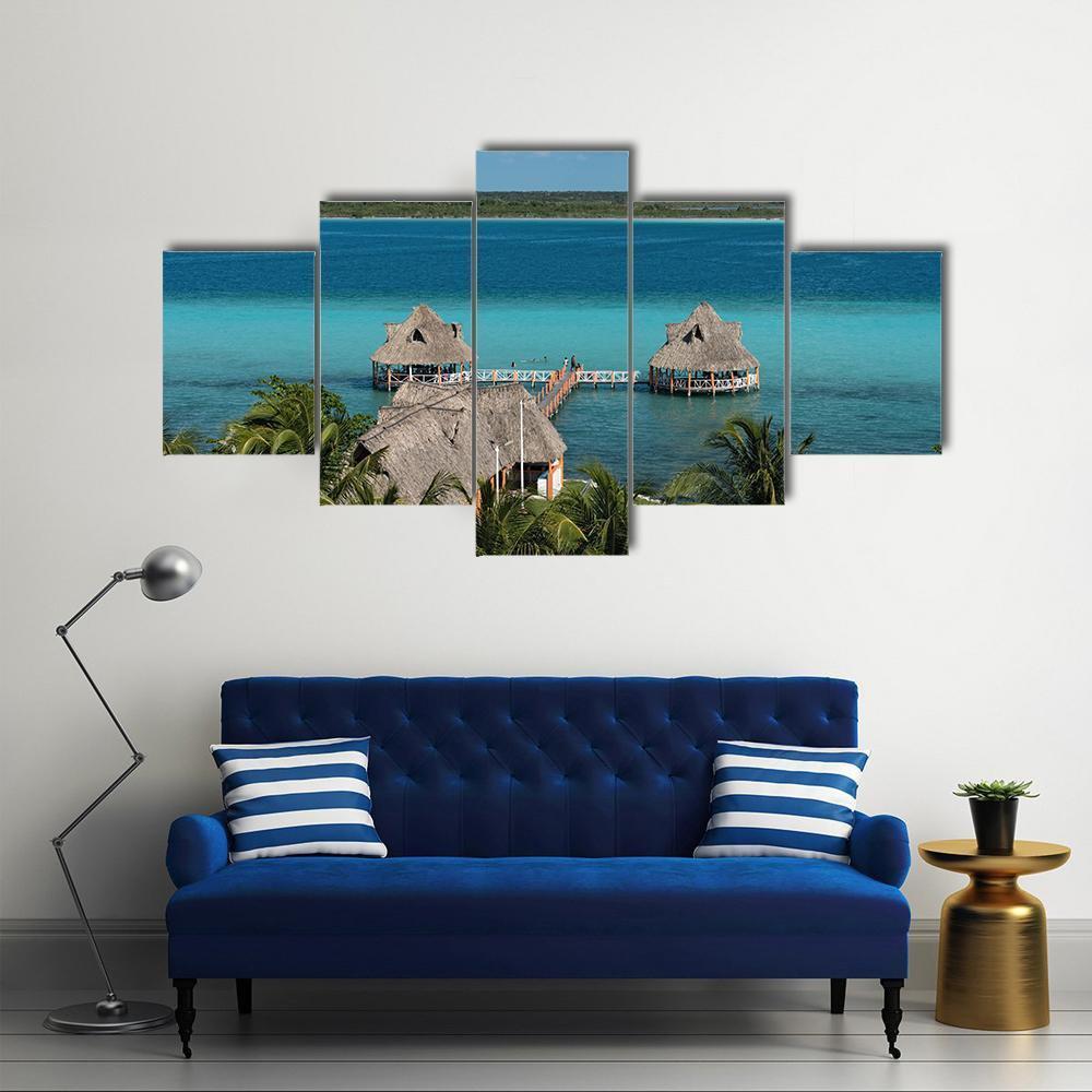 Bacalar Lagoon Canvas Wall Art-5 Star-Gallery Wrap-62" x 32"-Tiaracle