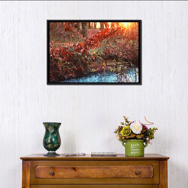 Bach Forest Trees Landscape At Sunset Vertical Canvas Wall Art-3 Vertical-Gallery Wrap-12" x 25"-Tiaracle