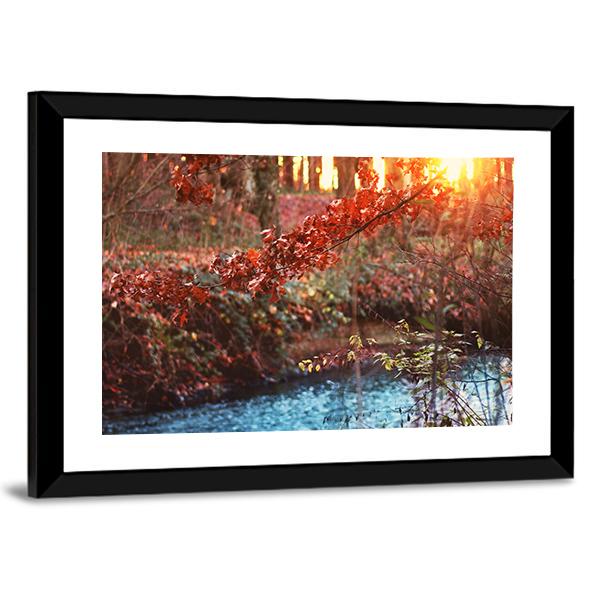 Bach Forest Trees Landscape At Sunset Vertical Canvas Wall Art-3 Vertical-Gallery Wrap-12" x 25"-Tiaracle