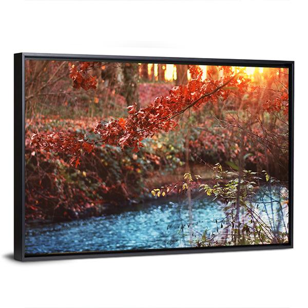 Bach Forest Trees Landscape At Sunset Vertical Canvas Wall Art-3 Vertical-Gallery Wrap-12" x 25"-Tiaracle