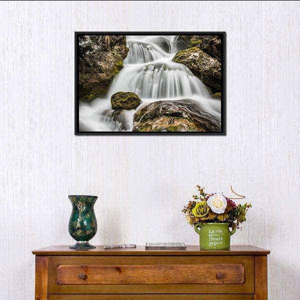 Bach River Waterfall Vertical Canvas Wall Art-3 Vertical-Gallery Wrap-12" x 25"-Tiaracle