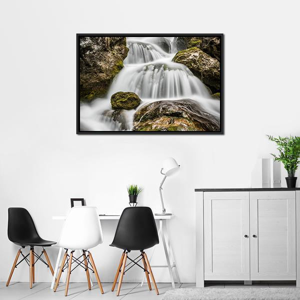 Bach River Waterfall Vertical Canvas Wall Art-3 Vertical-Gallery Wrap-12" x 25"-Tiaracle