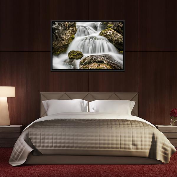 Bach River Waterfall Vertical Canvas Wall Art-3 Vertical-Gallery Wrap-12" x 25"-Tiaracle