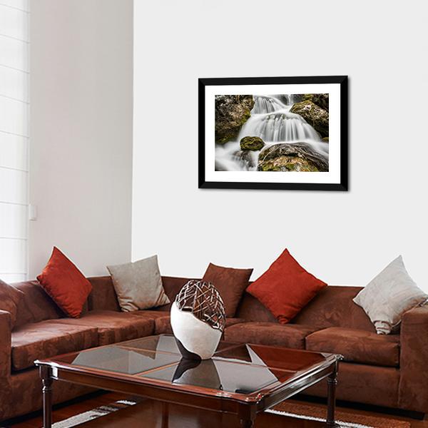 Bach River Waterfall Vertical Canvas Wall Art-3 Vertical-Gallery Wrap-12" x 25"-Tiaracle