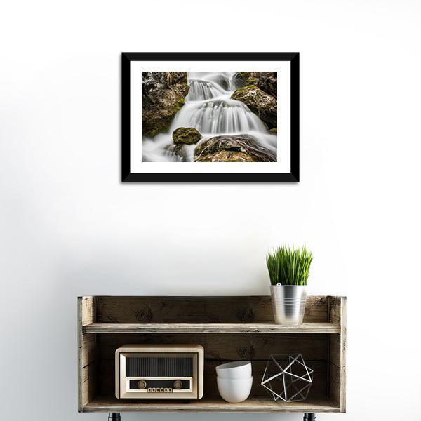 Bach River Waterfall Vertical Canvas Wall Art-3 Vertical-Gallery Wrap-12" x 25"-Tiaracle
