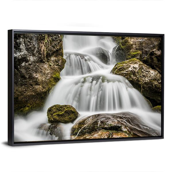 Bach River Waterfall Vertical Canvas Wall Art-3 Vertical-Gallery Wrap-12" x 25"-Tiaracle