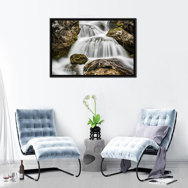 Bach River Waterfall Vertical Canvas Wall Art-3 Vertical-Gallery Wrap-12" x 25"-Tiaracle