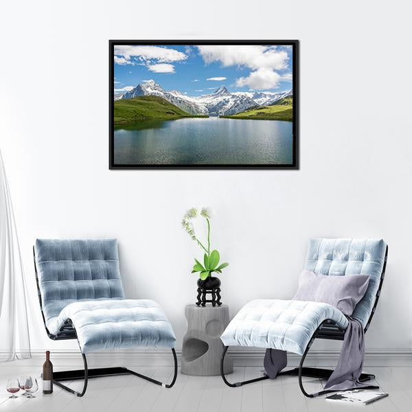 Bachalpsee Lake Switzerland Canvas Wall Art-3 Horizontal-Gallery Wrap-25" x 16"-Tiaracle