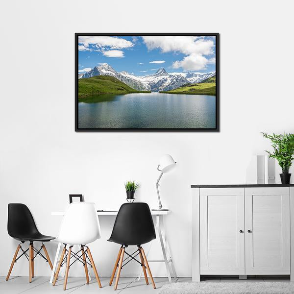 Bachalpsee Lake Switzerland Canvas Wall Art-3 Horizontal-Gallery Wrap-25" x 16"-Tiaracle