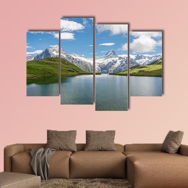 Bachalpsee Lake Switzerland Canvas Wall Art-4 Pop-Gallery Wrap-50" x 32"-Tiaracle