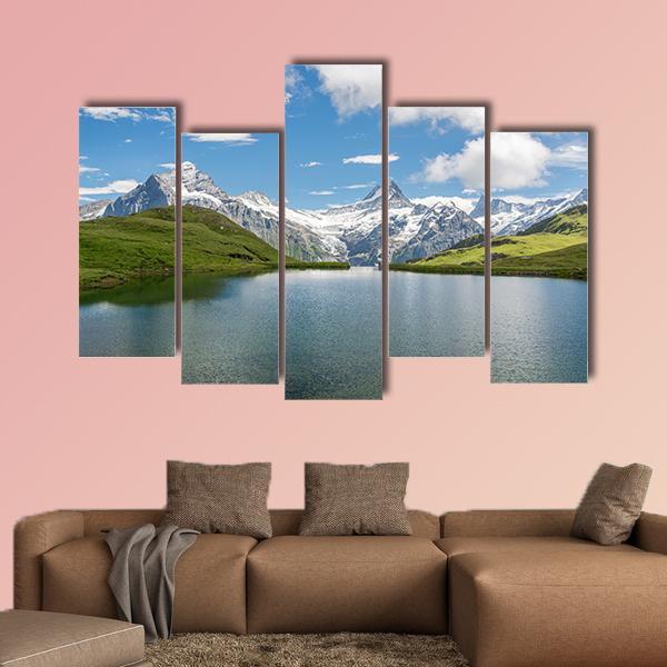 Bachalpsee Lake Switzerland Canvas Wall Art-5 Pop-Gallery Wrap-47" x 32"-Tiaracle