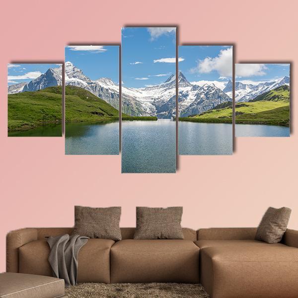 Bachalpsee Lake Switzerland Canvas Wall Art-5 Star-Gallery Wrap-62" x 32"-Tiaracle