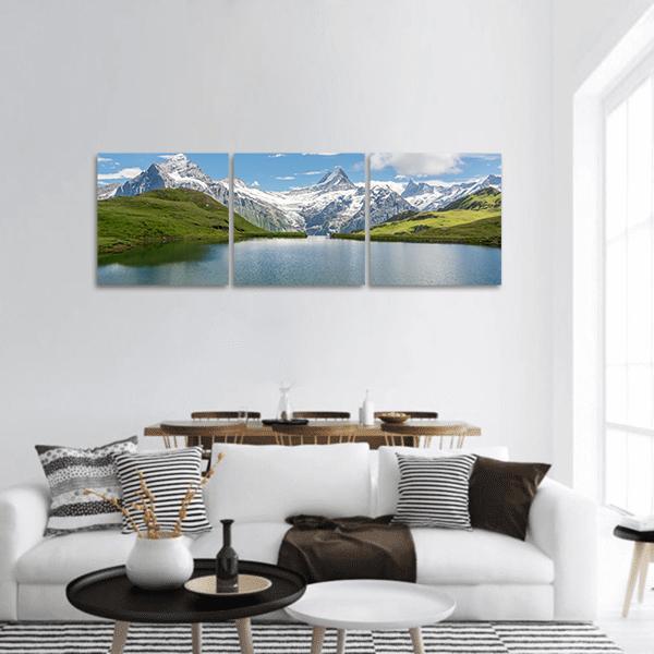 Bachalpsee Lake Switzerland Panoramic Canvas Wall Art-3 Piece-25" x 08"-Tiaracle