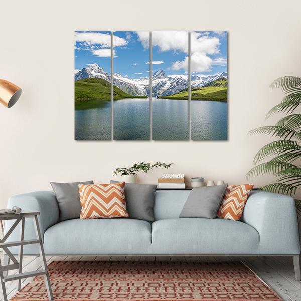 Bachalpsee Lake Switzerland Canvas Wall Art-4 Horizontal-Gallery Wrap-34" x 24"-Tiaracle