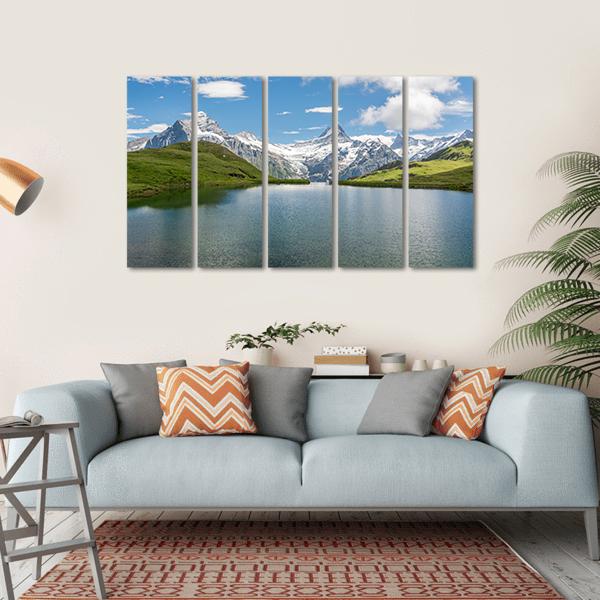 Bachalpsee Lake Switzerland Canvas Wall Art-5 Horizontal-Gallery Wrap-22" x 12"-Tiaracle