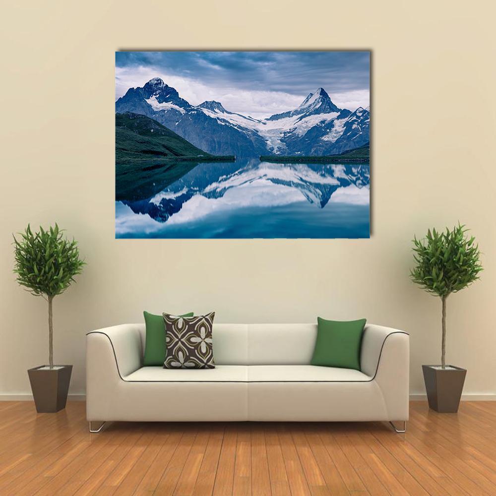 Lake Bachalpsee Switzerland Canvas Wall Art-1 Piece-Gallery Wrap-48" x 32"-Tiaracle