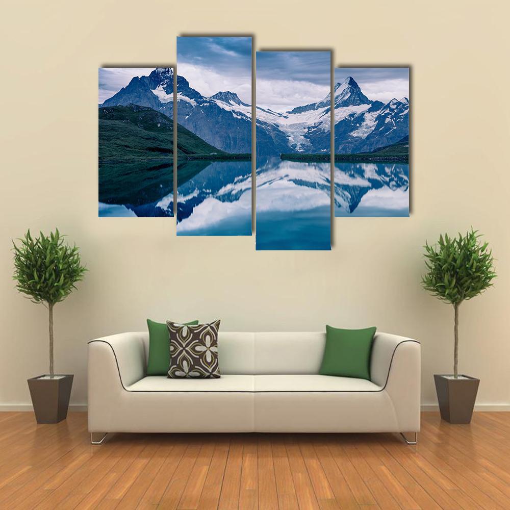 Lake Bachalpsee Switzerland Canvas Wall Art-4 Pop-Gallery Wrap-50" x 32"-Tiaracle
