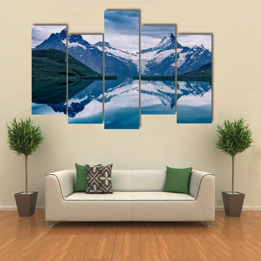 Lake Bachalpsee Switzerland Canvas Wall Art-5 Pop-Gallery Wrap-47" x 32"-Tiaracle
