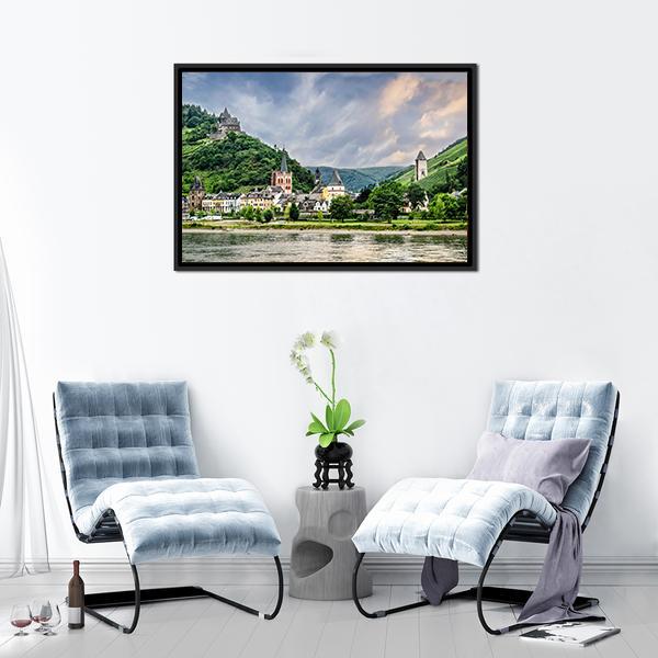 Bacharach Town Germany Canvas Wall Art-3 Horizontal-Gallery Wrap-25" x 16"-Tiaracle