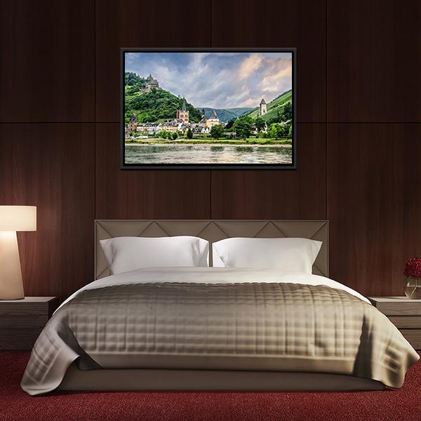 Bacharach Town Germany Canvas Wall Art-3 Horizontal-Gallery Wrap-25" x 16"-Tiaracle