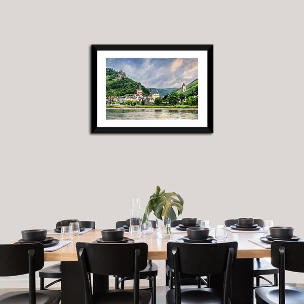 Bacharach Town Germany Canvas Wall Art-3 Horizontal-Gallery Wrap-25" x 16"-Tiaracle