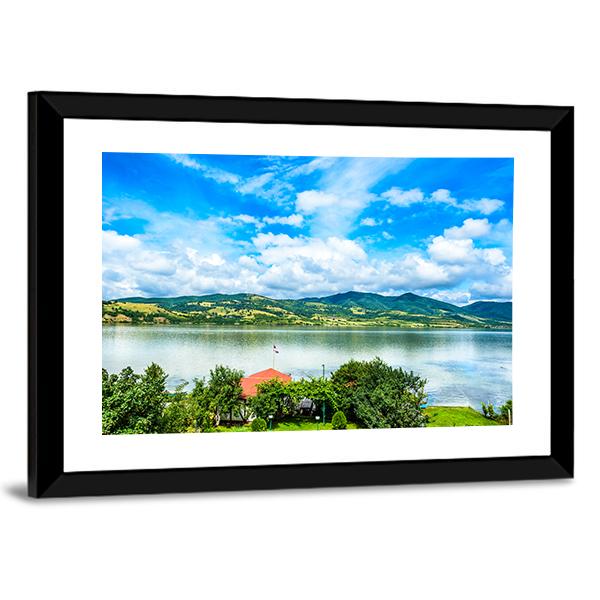 Backyard On Danube River Canvas Wall Art-3 Horizontal-Gallery Wrap-25" x 16"-Tiaracle