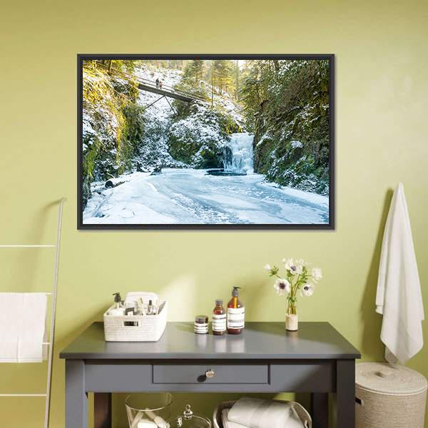 Baden In Winter Canvas Wall Art-1 Piece-Floating Frame-24" x 16"-Tiaracle