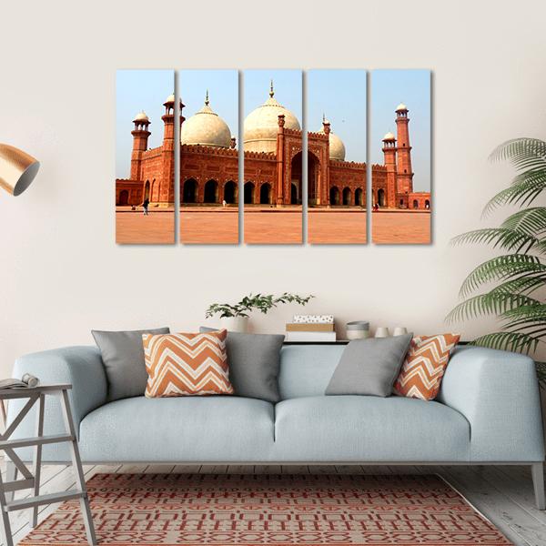 Badshahi Mosque In Daylight Pakistan Canvas Wall Art-5 Horizontal-Gallery Wrap-22" x 12"-Tiaracle