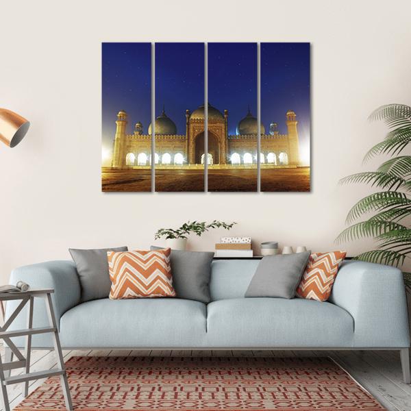 Badshahi Mosque Lahore Canvas Wall Art-4 Horizontal-Gallery Wrap-34" x 24"-Tiaracle
