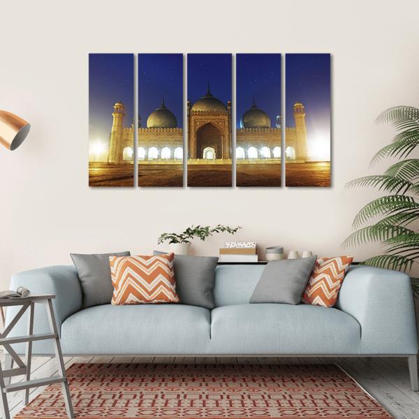 Badshahi Mosque Lahore Canvas Wall Art-5 Horizontal-Gallery Wrap-22" x 12"-Tiaracle